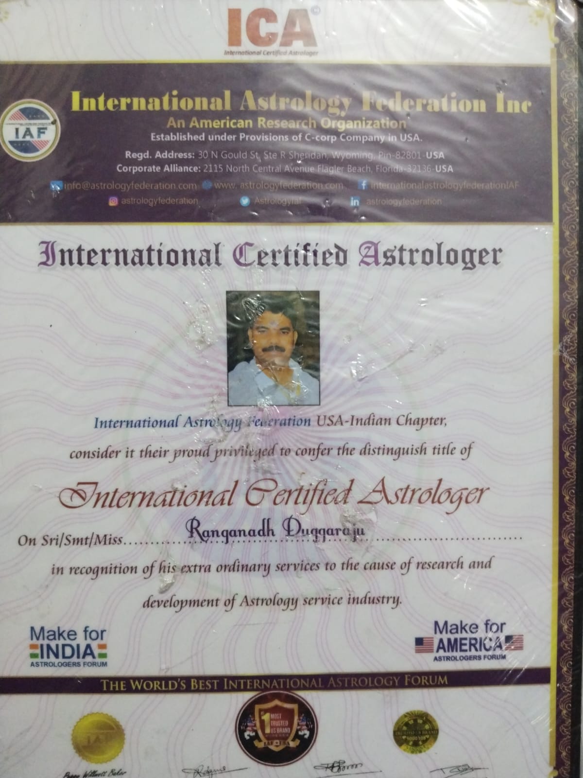 Astrology Felicitation Moment 3