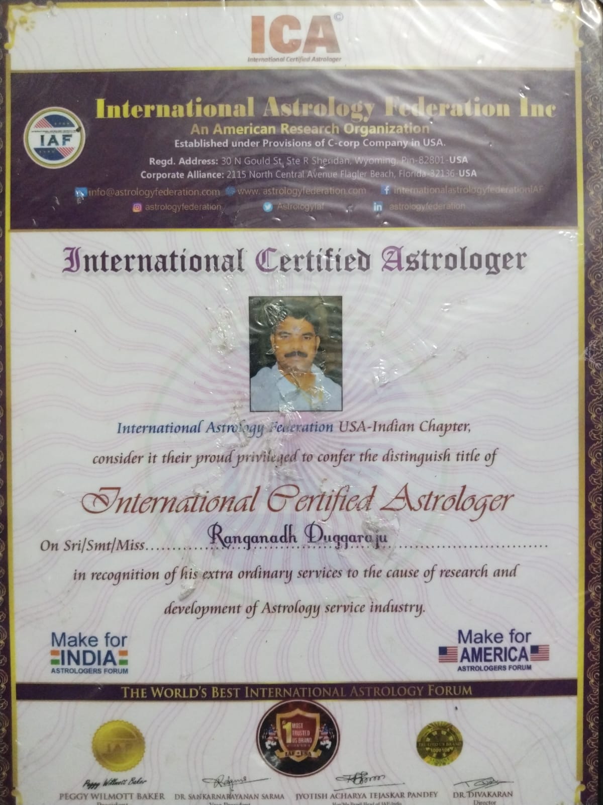 Astrology Felicitation Moment 6