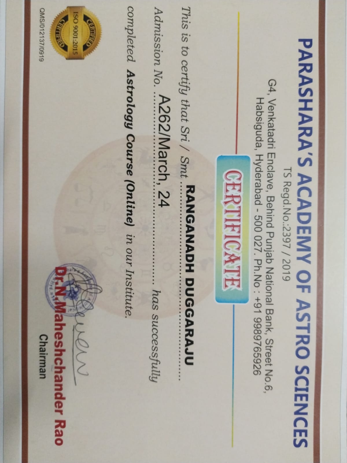 Astrology Felicitation Moment 7