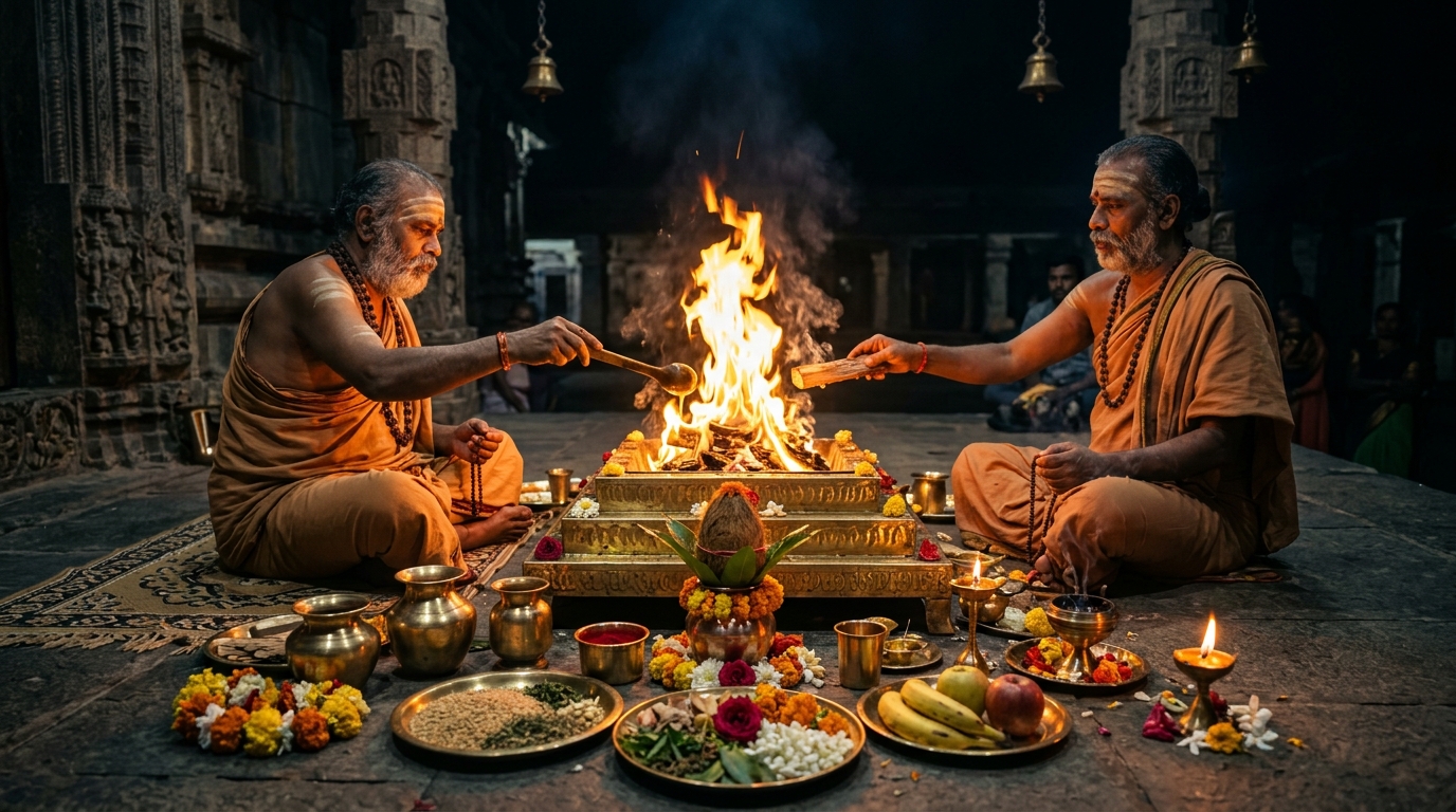 Sacred Vedic Homam Yajna Fire Altar