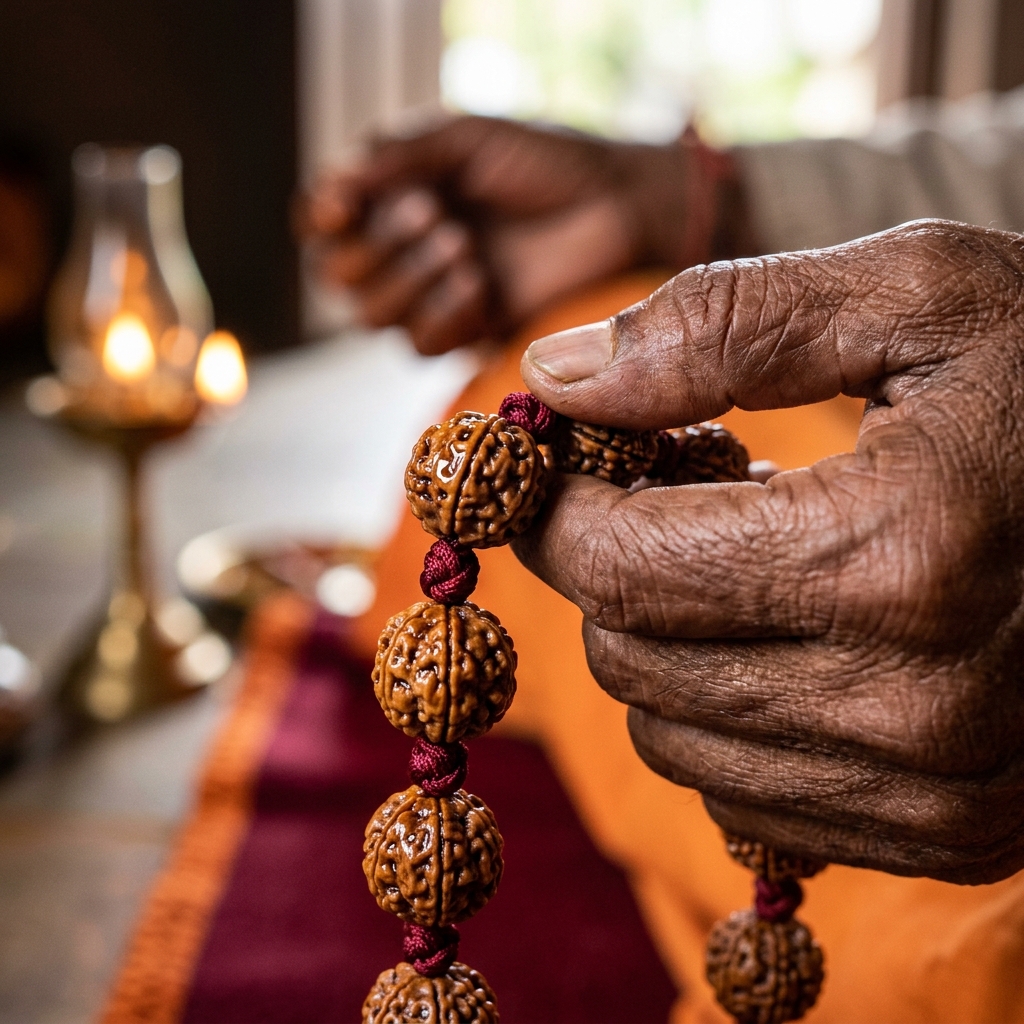Rudraksha Beads Closeup